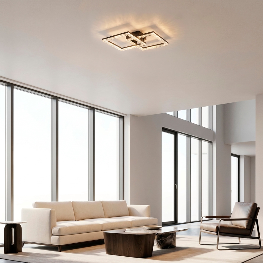 JUST LIGHT. 14732-18 - Candeeiro de tecto LED GLITRA LED/17,5W/230V 37,6x37,6 cm preto