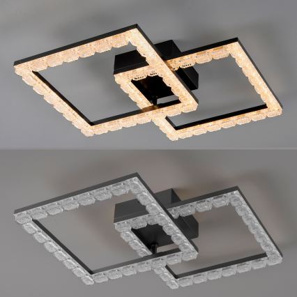 JUST LIGHT. 14732-18 - Candeeiro de tecto LED GLITRA LED/17,5W/230V 37,6x37,6 cm preto