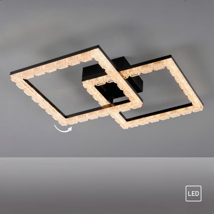 JUST LIGHT. 14732-18 - Candeeiro de tecto LED GLITRA LED/17,5W/230V 37,6x37,6 cm preto