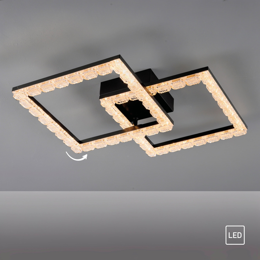 JUST LIGHT. 14732-18 - Candeeiro de tecto LED GLITRA LED/17,5W/230V 37,6x37,6 cm preto