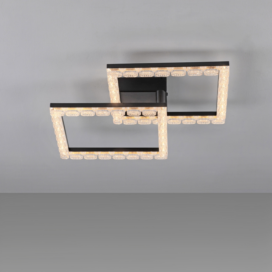JUST LIGHT. 14732-18 - Candeeiro de tecto LED GLITRA LED/17,5W/230V 37,6x37,6 cm preto