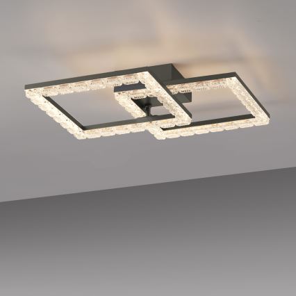 JUST LIGHT. 14732-18 - Candeeiro de tecto LED GLITRA LED/17,5W/230V 37,6x37,6 cm preto