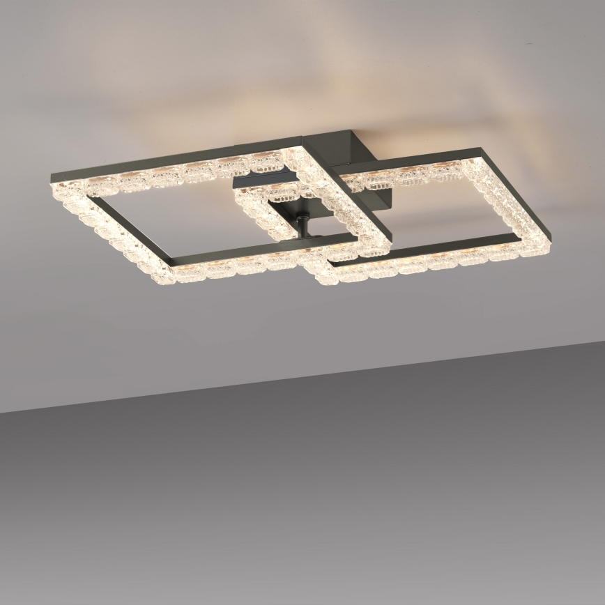 JUST LIGHT. 14732-18 - Candeeiro de tecto LED GLITRA LED/17,5W/230V 37,6x37,6 cm preto
