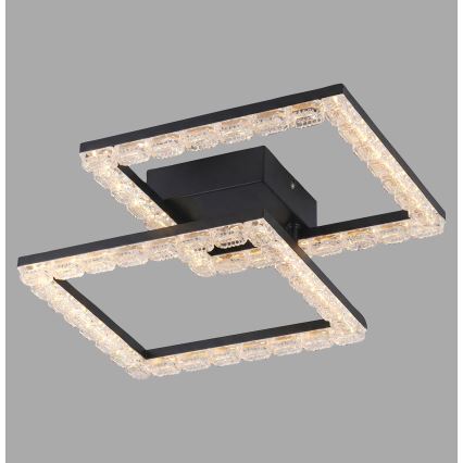 JUST LIGHT. 14732-18 - Candeeiro de tecto LED GLITRA LED/17,5W/230V 37,6x37,6 cm preto