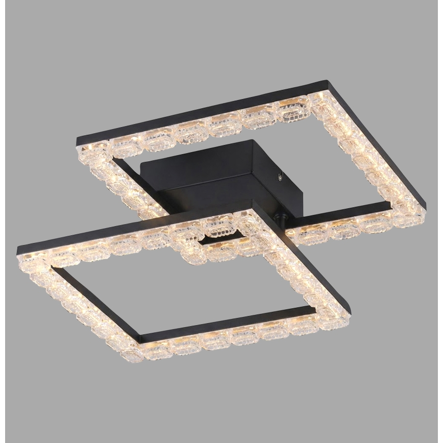 JUST LIGHT. 14732-18 - Candeeiro de tecto LED GLITRA LED/17,5W/230V 37,6x37,6 cm preto
