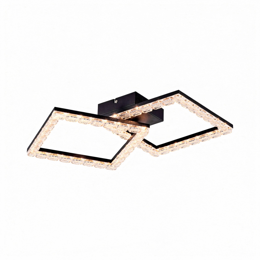 JUST LIGHT. 14732-18 - Candeeiro de tecto LED GLITRA LED/17,5W/230V 37,6x37,6 cm preto