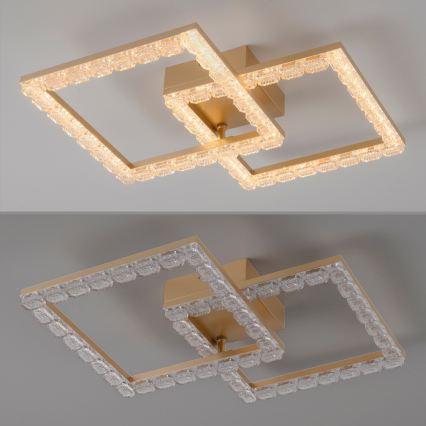 JUST LIGHT. 14732-60 - Candeeiro de tecto LED GLITRA LED/17,5W/230V 37,6x37,6 cm dourado