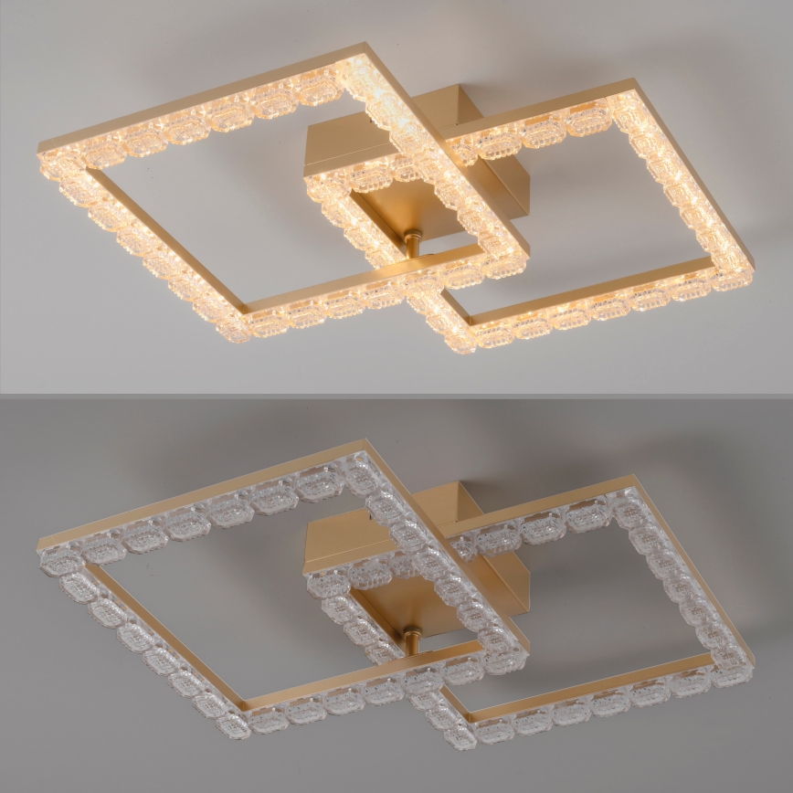 JUST LIGHT. 14732-60 - Candeeiro de tecto LED GLITRA LED/17,5W/230V 37,6x37,6 cm dourado