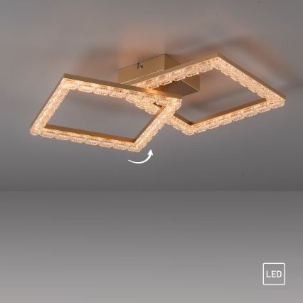 JUST LIGHT. 14732-60 - Candeeiro de tecto LED GLITRA LED/17,5W/230V 37,6x37,6 cm dourado