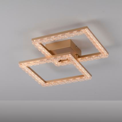 JUST LIGHT. 14732-60 - Candeeiro de tecto LED GLITRA LED/17,5W/230V 37,6x37,6 cm dourado