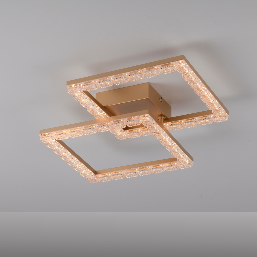 JUST LIGHT. 14732-60 - Candeeiro de tecto LED GLITRA LED/17,5W/230V 37,6x37,6 cm dourado
