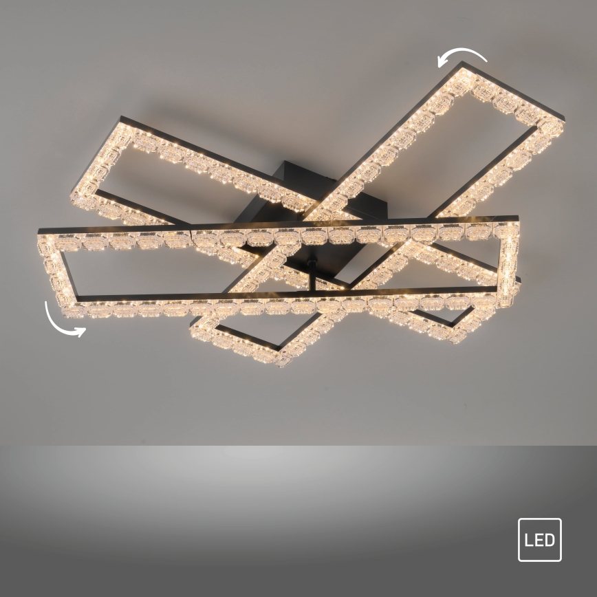 JUST LIGHT. 14733-18 - Candeeiro de teto LED GLITRA LED/35W/230V 57x72 cm preto