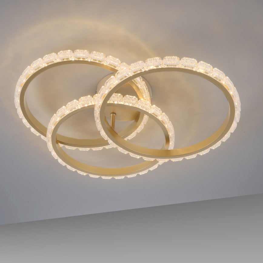 JUST LIGHT. 14734-60 - Candeeiro de tecto GLITRA LED/37W/230V Ø 50 cm dourado