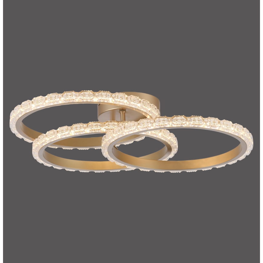 JUST LIGHT. 14734-60 - Candeeiro de tecto GLITRA LED/37W/230V Ø 50 cm dourado