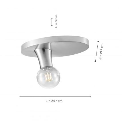 JUST LIGHT. 14777-55 - Iluminação de teto TURN ME 1xE27/60W/230V cromado mate