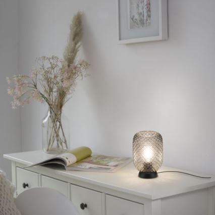 JUST LIGHT. 14906-18 - Candeeiro de mesa REISHI 1xE27/40W/230V preto