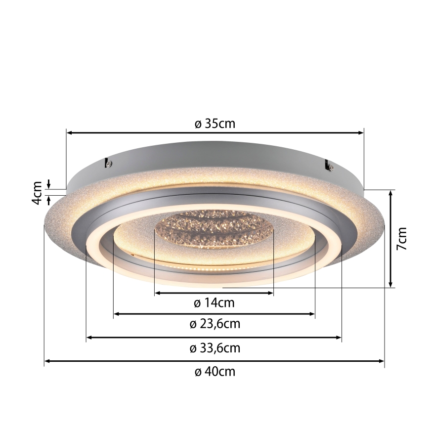 JUST LIGHT. 15089-21 - Luminária de teto LED CICHIO LED/36W/230V Ø 40 cm cromado fosco
