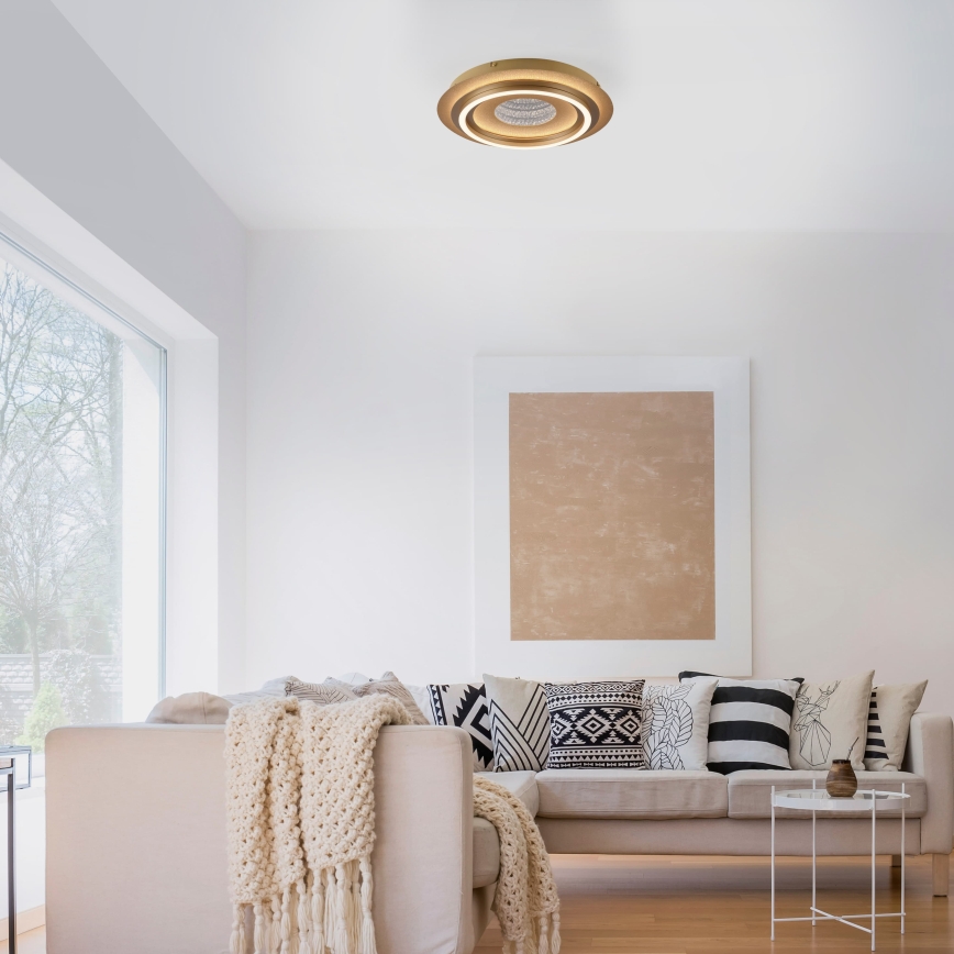 JUST LIGHT. 15089-60 - Candeeiro de tecto LED CICHIO LED/36W/230V diâm. 40 cm dourado