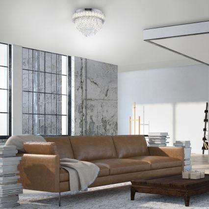 JUST LIGHT. 15092-17 - Candeeiro de teto LED KULUNKA LED/33W/230V Ø 38 cm cromado brilhante