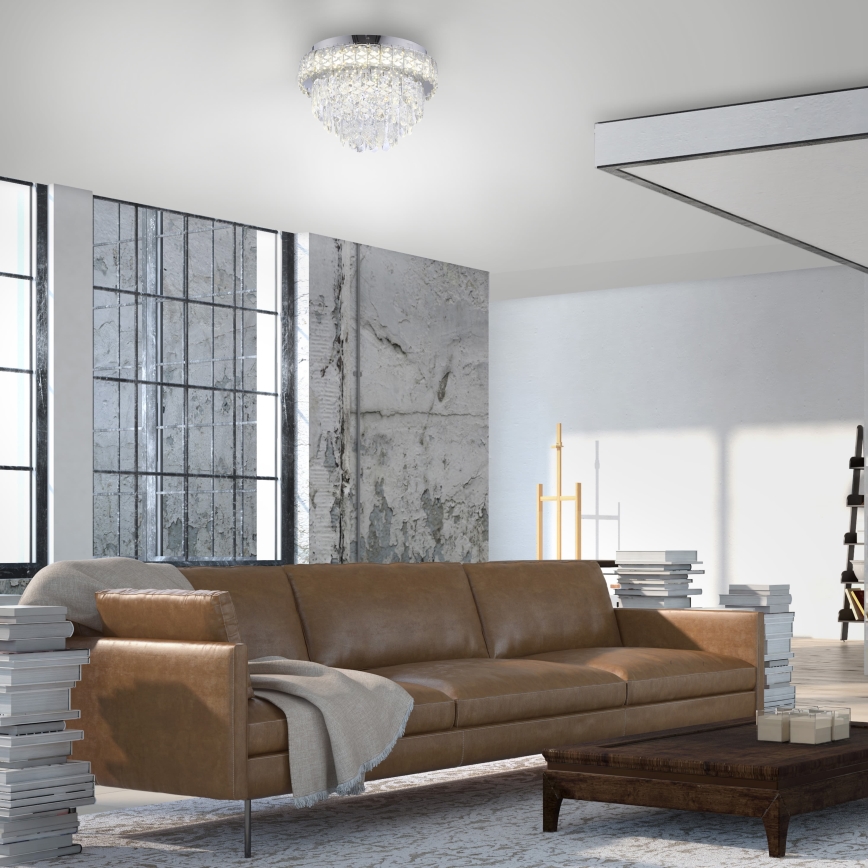 JUST LIGHT. 15092-17 - Candeeiro de teto LED KULUNKA LED/33W/230V Ø 38 cm cromado brilhante