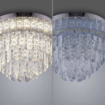 JUST LIGHT. 15092-17 - Candeeiro de teto LED KULUNKA LED/33W/230V Ø 38 cm cromado brilhante