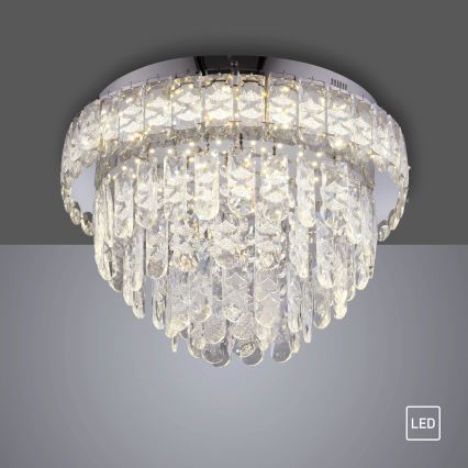JUST LIGHT. 15092-17 - Candeeiro de teto LED KULUNKA LED/33W/230V Ø 38 cm cromado brilhante