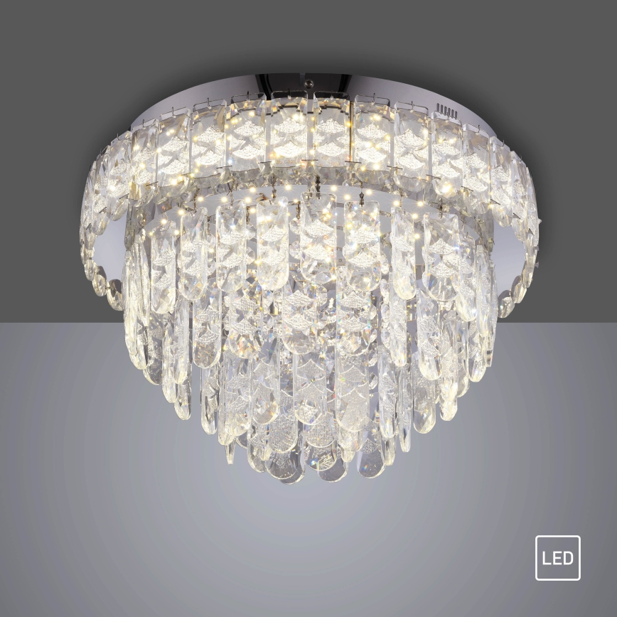 JUST LIGHT. 15092-17 - Candeeiro de teto LED KULUNKA LED/33W/230V Ø 38 cm cromado brilhante