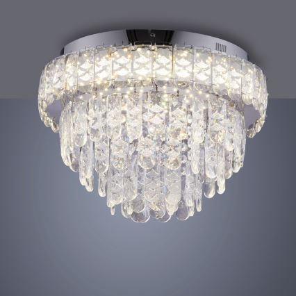 JUST LIGHT. 15092-17 - Candeeiro de teto LED KULUNKA LED/33W/230V Ø 38 cm cromado brilhante