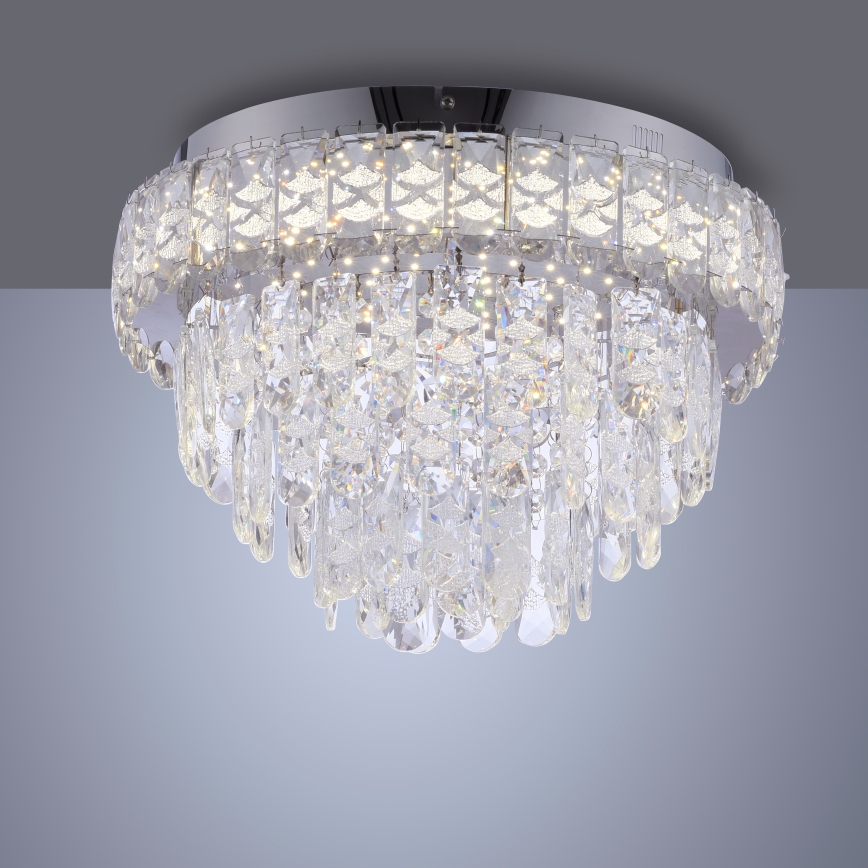 JUST LIGHT. 15092-17 - Candeeiro de teto LED KULUNKA LED/33W/230V Ø 38 cm cromado brilhante