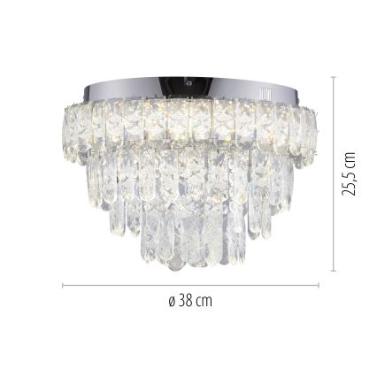 JUST LIGHT. 15092-17 - Candeeiro de teto LED KULUNKA LED/33W/230V Ø 38 cm cromado brilhante