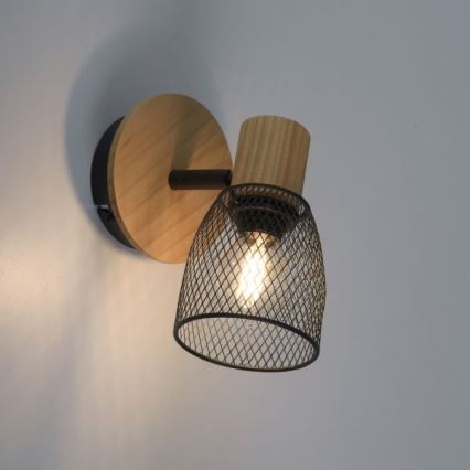 JUST LIGHT. 15191-79 - Foco de parede TAMIS 1xE14/10W/230V pinho