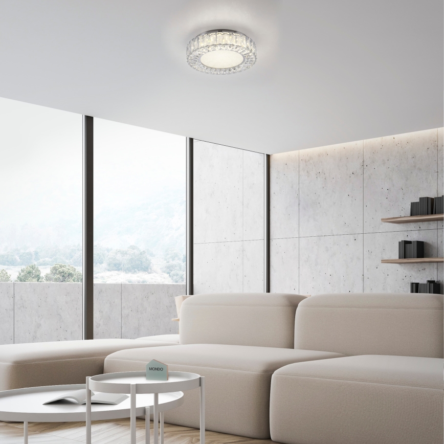 JUST LIGHT. 15221-17 - Candeeiro de teto LED KULUNKA LED/32W/230V Ø 37 cm cromado polido