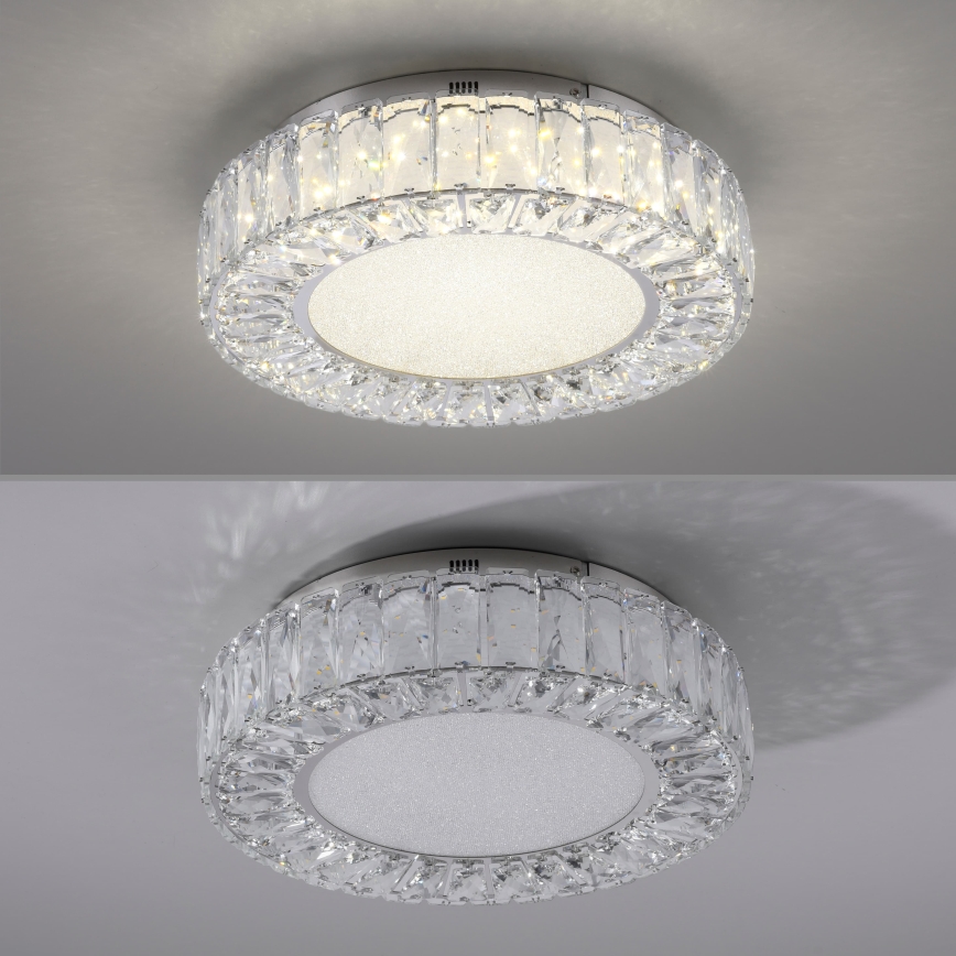 JUST LIGHT. 15221-17 - Candeeiro de teto LED KULUNKA LED/32W/230V Ø 37 cm cromado polido