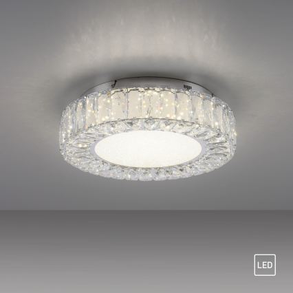 JUST LIGHT. 15221-17 - Candeeiro de teto LED KULUNKA LED/32W/230V Ø 37 cm cromado polido