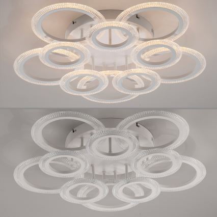 JUST LIGHT. 15268-16 - Candeeiro de teto LED CRYSTALLO LED/48,5W/230V Ø 68,6 cm branco