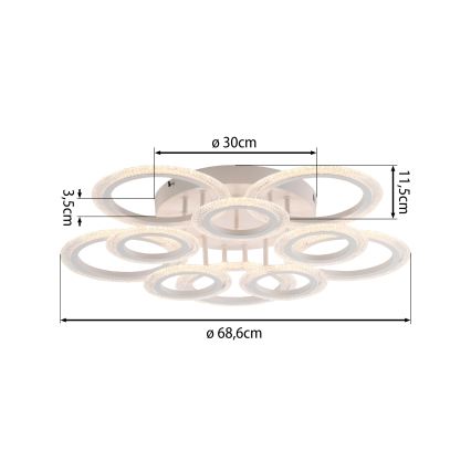JUST LIGHT. 15268-16 - Candeeiro de teto LED CRYSTALLO LED/48,5W/230V Ø 68,6 cm branco