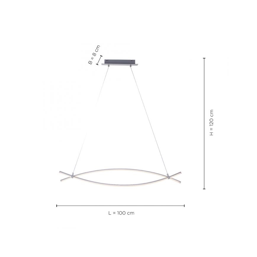 JUST LIGHT. 15382-55 - Candeeiro suspenso LED MAJA 2xLED/8,4W/230V cromado mate