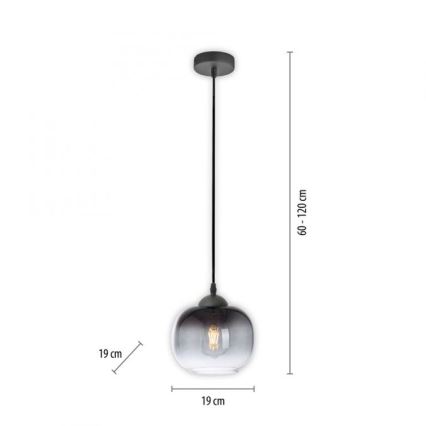 JUST LIGHT. 15420-18 - Candeeiro suspenso ZEA 1xE27/25W/230V preto