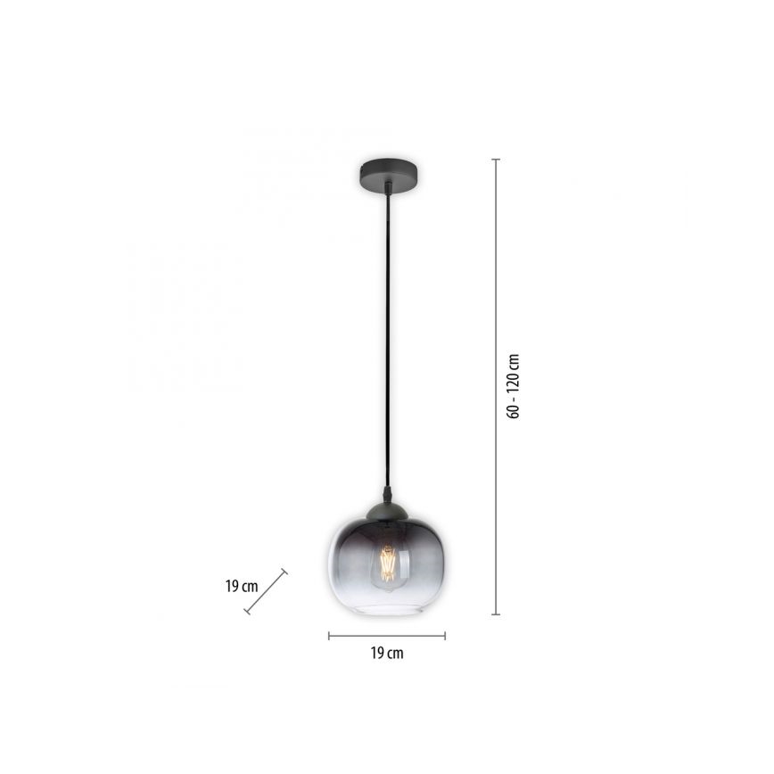 JUST LIGHT. 15420-18 - Candeeiro suspenso ZEA 1xE27/25W/230V preto