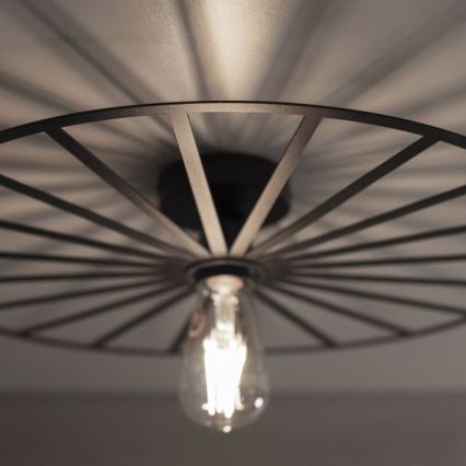 JUST LIGHT. 15636-18 - Iluminação de teto SPIKE 1xE27/40W/230V diâmetro 50 cm preto