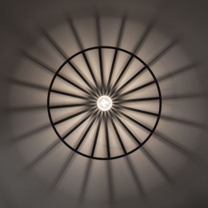 JUST LIGHT. 15636-18 - Iluminação de teto SPIKE 1xE27/40W/230V diâmetro 50 cm preto