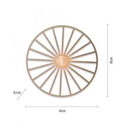 JUST LIGHT. 15636-60 - Iluminação de teto SPIKE 1xE27/40W/230V diâmetro 50 cm latão