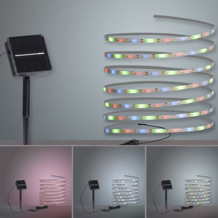 JUST LIGHT. 19971-18 - Fita LED solar RGB TEANIA LED/3,7V 5 m 1200 mAh IP44 preta