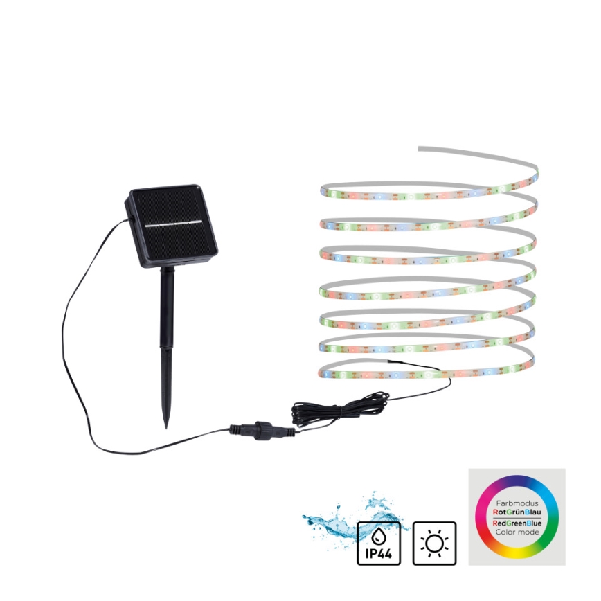 JUST LIGHT. 19971-18 - Fita LED solar RGB TEANIA LED/3,7V 5 m 1200 mAh IP44 preta