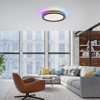 JUST LIGHT. 7509018 - Luminária de teto LED RGBW dimável GANGES LED/24W/230V 2700-5000K + comando à distância