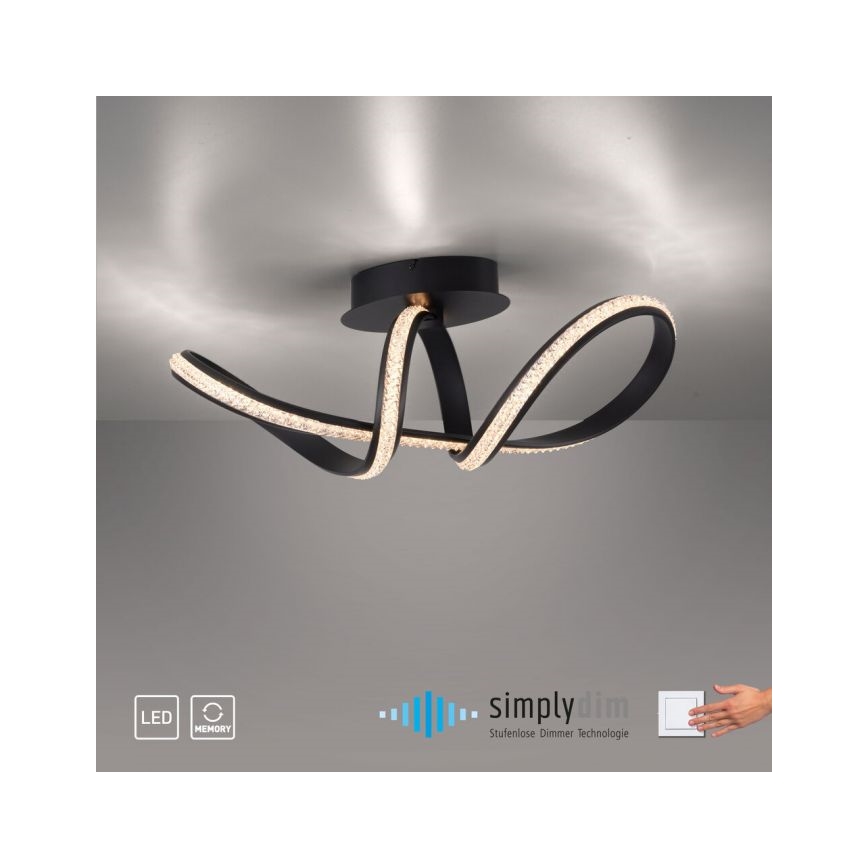 JUST LIGHT. 8475-18 - Candeeiro integrado LED com regulação BRILLA LED/29W/230V preto