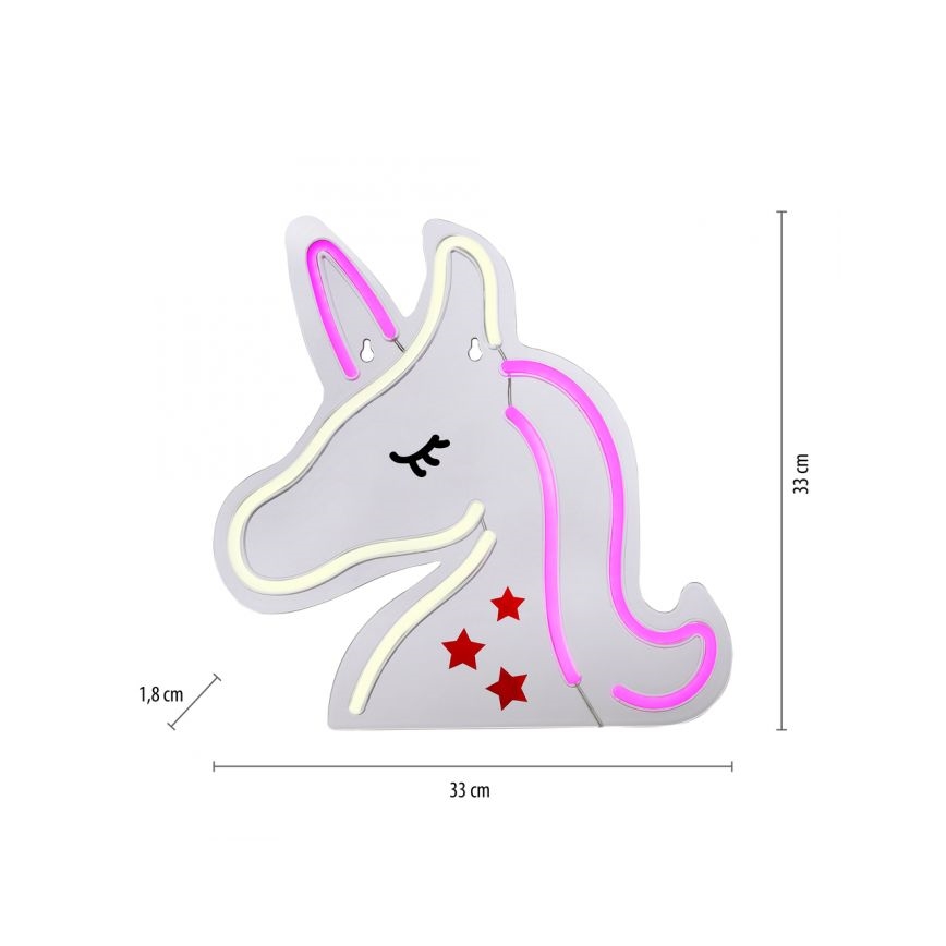 JUST LIGHT. 85025-70 - Decoração de parede LED com néons NEON LED/6,5W/5V unicórnio