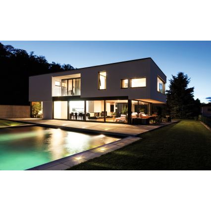 Luminária embutida exterior resistente à passagem GORDO LED/1W/230V 9,5x9,5 cm IP67 aço inoxidável