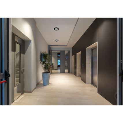 Luminária de teto/painel LED com sensor de movimento 2 em 1 ERGA LED/17W/230V 3000/4000/6500K preta