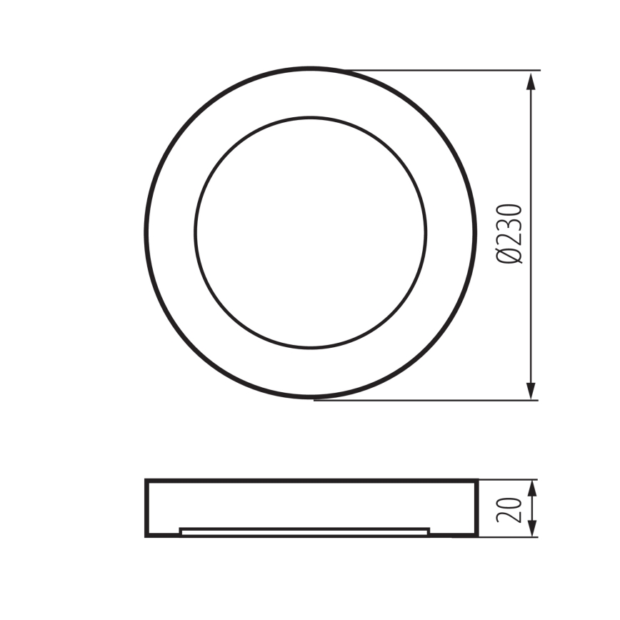 Luminária de teto/embutida 2 em 1 ERGA LED/17W/230V 3000/4000/6500K branca